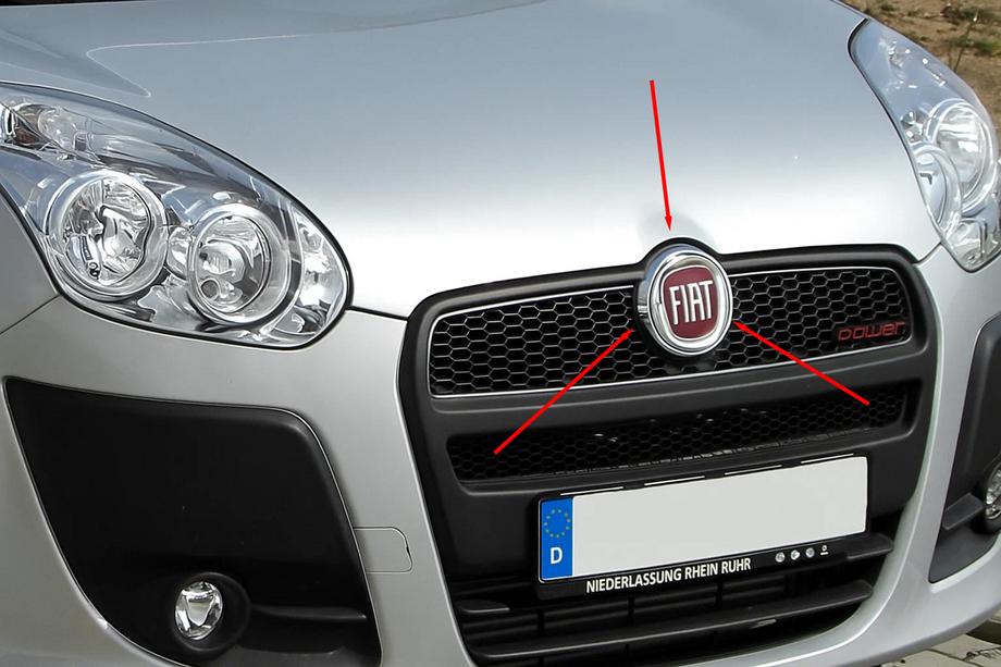 Fiat Doblo II 2010-2022 Chrome front emblem holder (stainless steel) Image
