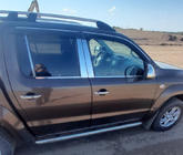 Volkswagen Amarok 2010-2022 Window Trim Stainless Steel (4 Strips) Carmos - Turkish Stainless Steel photo 3