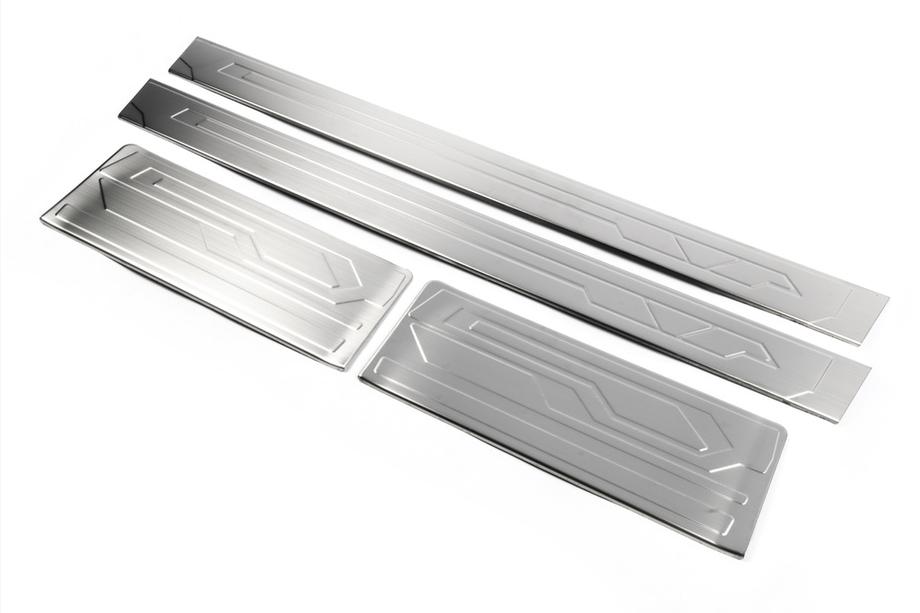 Ford Custom 2013-2022 Stainless Steel Door Sill Protectors OmsaLine 4 Doors Photo 4