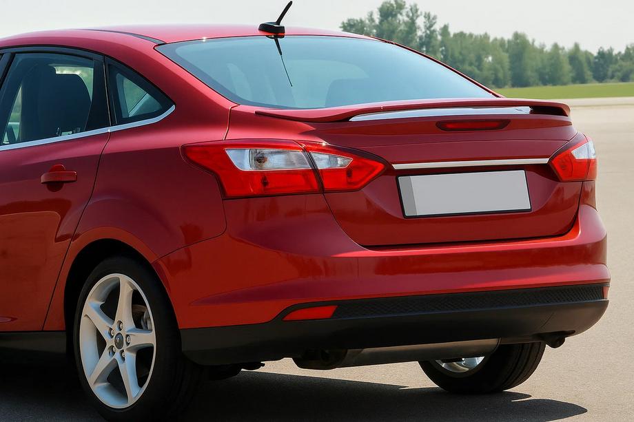 Ford Focus III 2011-2017 Narrow stainless steel trim above license plate Hatchback Image