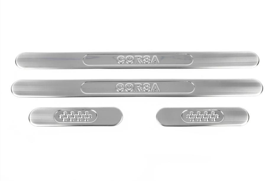 Opel Corsa D 2007-2014 Door Sill Protectors OmsaLine Stainless Steel Front only Photo 2
