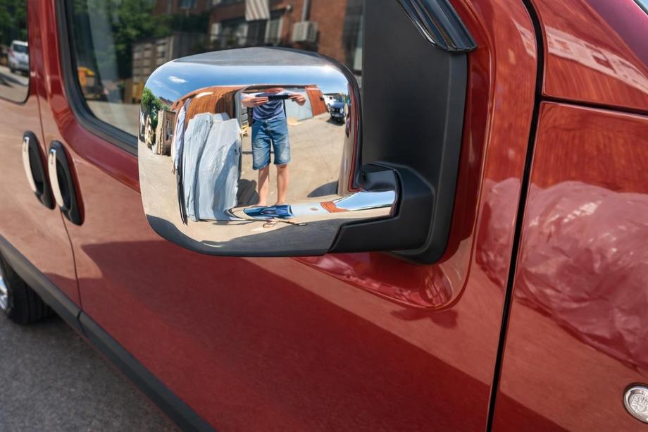 Peugeot Bipper 2008-2017 Full mirror covers (2 pcs, stainless steel) Image