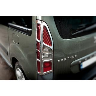 Chrome Tail Light Covers Corner Type (2pcs, Plastic) Peugeot Partner Tepee 2008-2018 photo 1