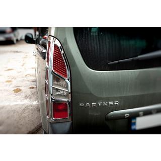 Chrome Tail Light Covers Corner Type (2pcs, Plastic) Peugeot Partner Tepee 2008-2018 photo 4