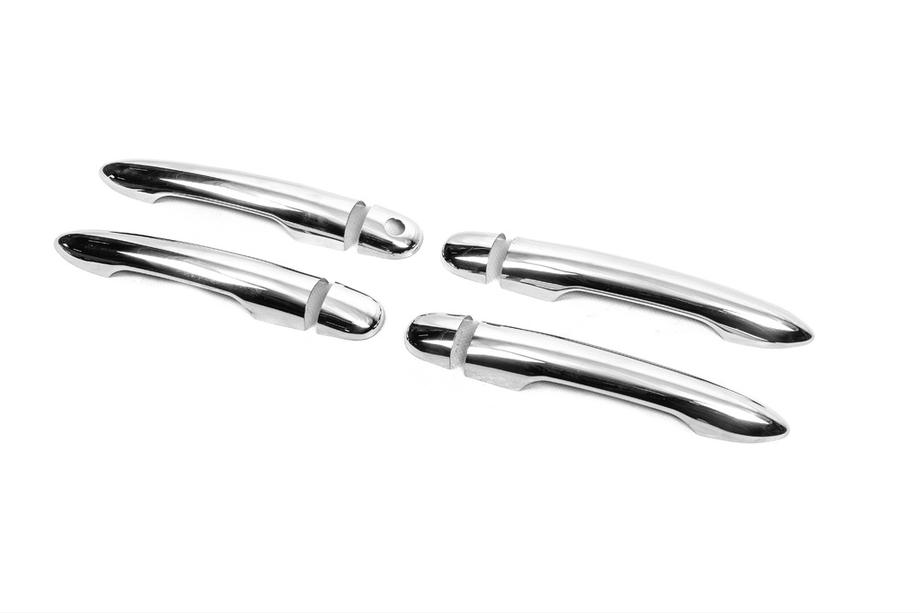 Renault Clio III 2005-2012 Chrome Door Handle Covers (Stainless Steel) 2 pcs, OmsaLine - Italian Stainless Steel (with hole) Photo 6