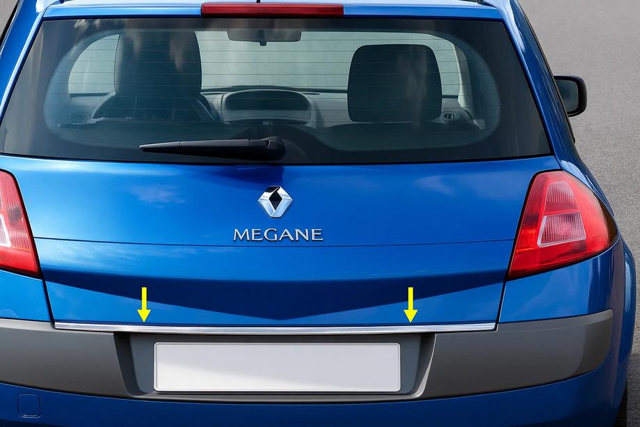 Renault Megane II 2004-2009 Trunk trim stainless steel SD, OmsaLine - Italian Stainless Steel Photo 1