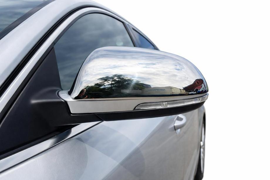 Skoda Octavia II A5 2010-2013 Mirror Covers (2 pcs, Stainless Steel) Carmos - Turkish Stainless Steel Image