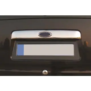 Chrome trim above license plate (fits on original, with logo cutout, stainless steel) Ford Connect 2002–2006 photo 1