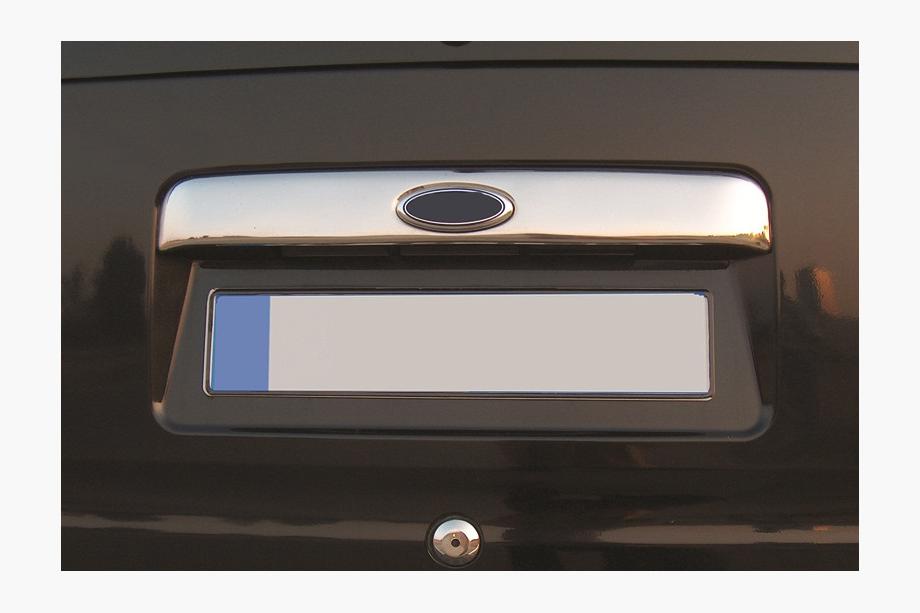 Ford Connect 2002–2006 Chrome trim above license plate (fits on original, with logo cutout, stainless steel) Image