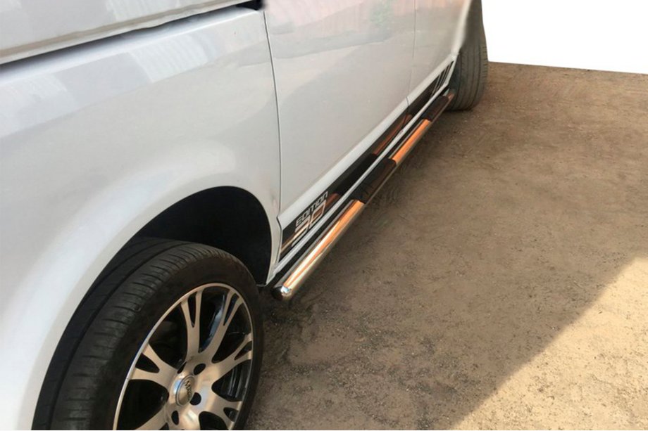 Volkswagen T5 Multivan 2003–2010 Side Bars (2 pcs, Stainless Steel) 60mm, Long Wheelbase Photo 11