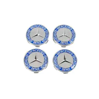 Wheel center caps 71/75 mm without ring (4 pcs, blue V2) photo 3