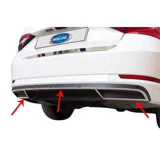 Rear Bumper End Trim OmsaLine (3 pcs, Stainless Steel)