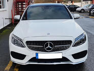 Mercedes C-class W205 2014-2021 Front Grille Diamond Silver (for Avantgarde/AMG-Line/C43 AMG) 2018+, with camera photo 17