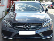 Mercedes C-class W205 2014-2021 Front Grille Diamond Silver (for Avantgarde/AMG-Line/C43 AMG) 2018+, with camera photo 20