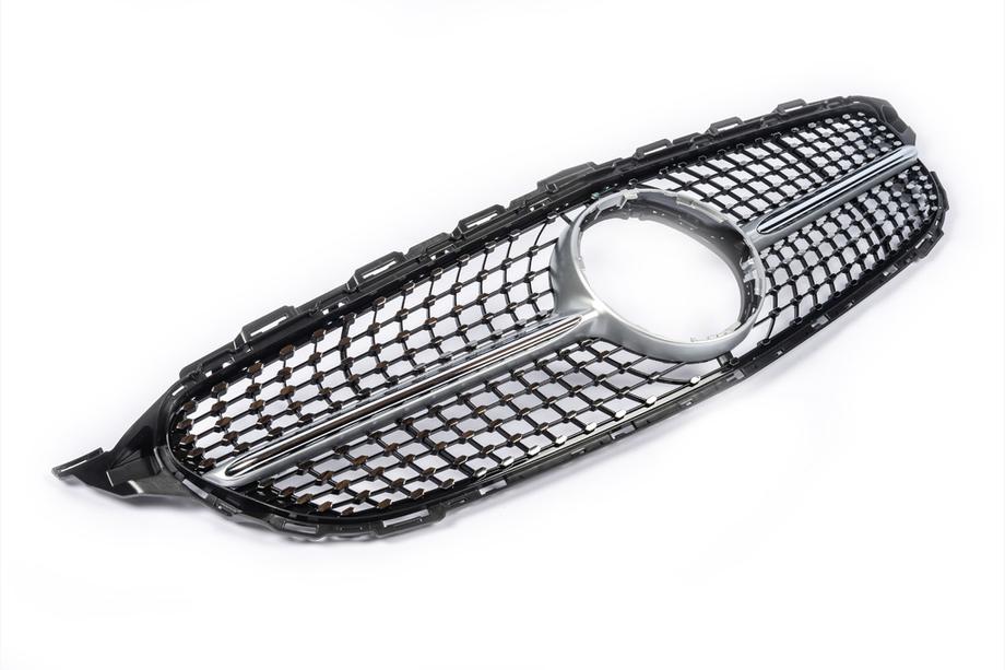 Mercedes C-class W205 2014-2021 Front Grille Diamond Silver (for Avantgarde/AMG-Line/C43 AMG) 2014-2018, without camera Photo 12
