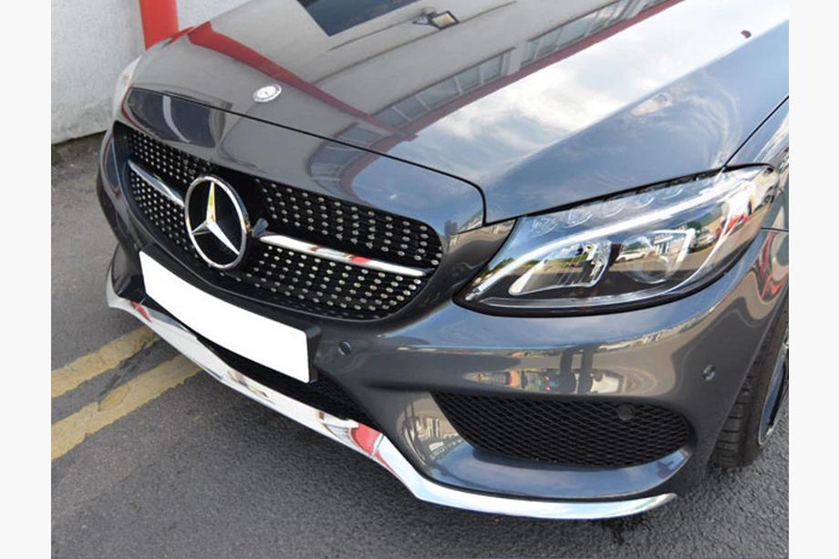Mercedes C-class W205 2014-2021 Front Grille Diamond Silver (for Avantgarde/AMG-Line/C43 AMG) 2014-2018, without camera Photo 16