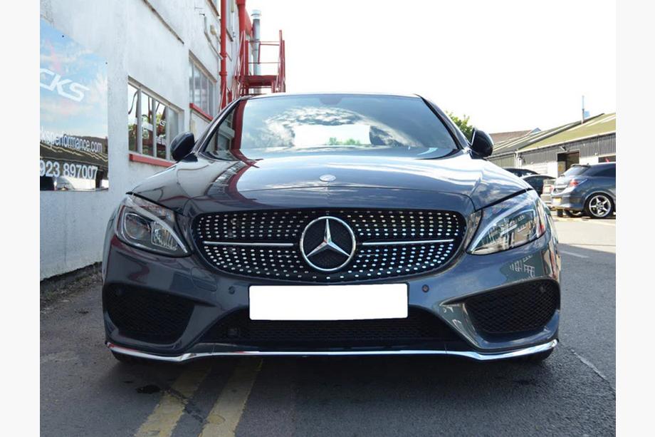 Mercedes C-class W205 2014-2021 Front Grille Diamond Silver (for Avantgarde/AMG-Line/C43 AMG) 2014-2018, without camera Photo 19