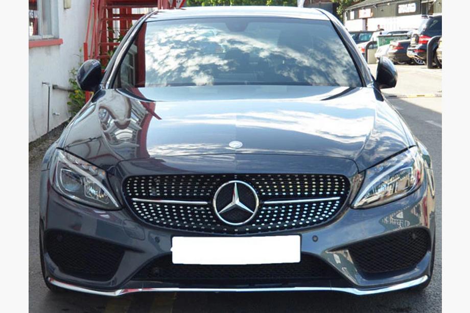 Mercedes C-class W205 2014-2021 Front Grille Diamond Silver (for Avantgarde/AMG-Line/C43 AMG) 2014-2018, without camera Photo 20