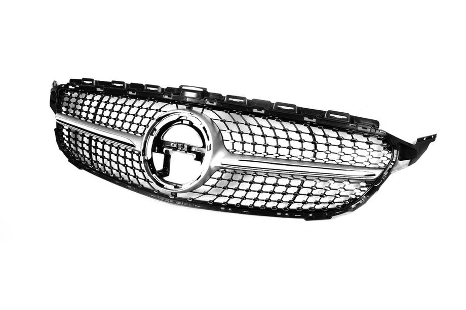 Mercedes C-class W205 2014-2021 Front Grille Diamond Silver (for Avantgarde/AMG-Line/C43 AMG) 2014-2018, without camera Photo 13