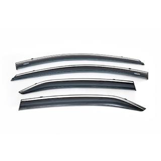 Window deflectors with chrome trim (4 pcs, Niken) Toyota Corolla 2013-2019 photo 3