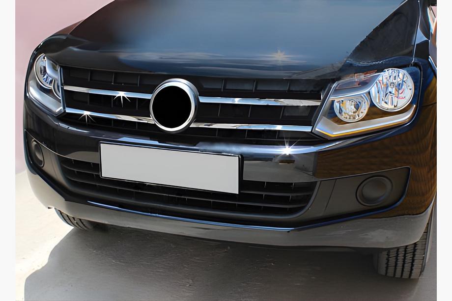 Volkswagen Amarok 2010-2022 Chrome Grille Trim 2010-2016 (slim strips, 4 pcs, stainless steel) Carmos - Turkish Stainless Steel Photo 2