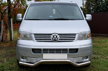 Volkswagen T5 Transporter 2003-2010 Front bumper guard Wave ST007 (stainless steel) photo 1