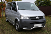 Volkswagen T5 Transporter 2003-2010 Front bumper guard Wave ST007 (stainless steel) photo 3
