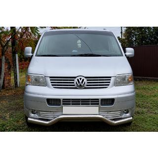 Front bumper guard Wave ST007 (stainless steel) Volkswagen T5 Transporter 2003-2010 photo 1
