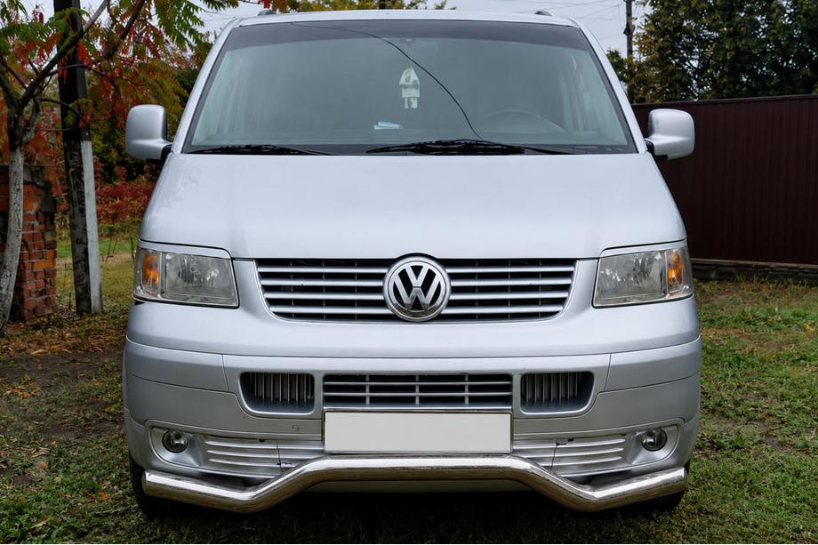 Volkswagen T5 Transporter 2003-2010 Front bumper guard Wave ST007 (stainless steel) Image