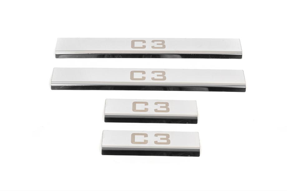 Citroen C-3 2009–2016 Door Sill Covers (4 pcs, Carmos) Photo 2