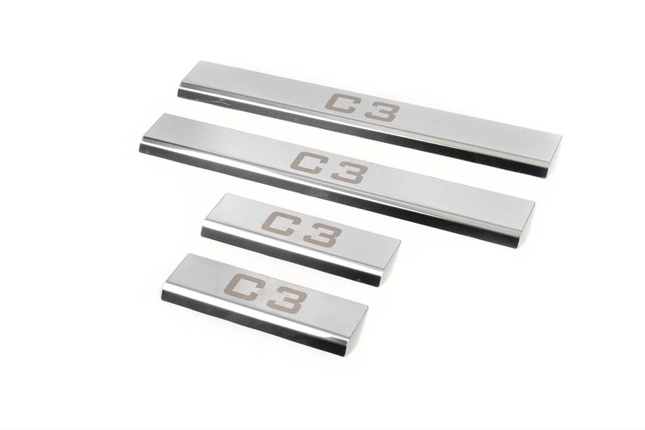 Citroen C-3 2009–2016 Door Sill Covers (4 pcs, Carmos) Photo 1