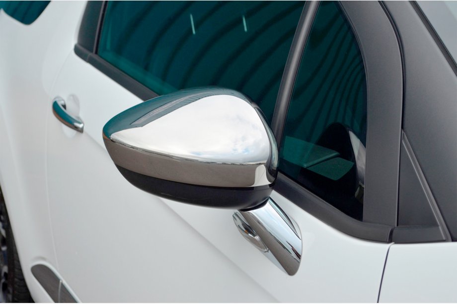 Citroen C-3 2009–2016 Mirror Covers (2 pcs, Stainless Steel) OmsaLine - Italian Stainless Steel Photo 9