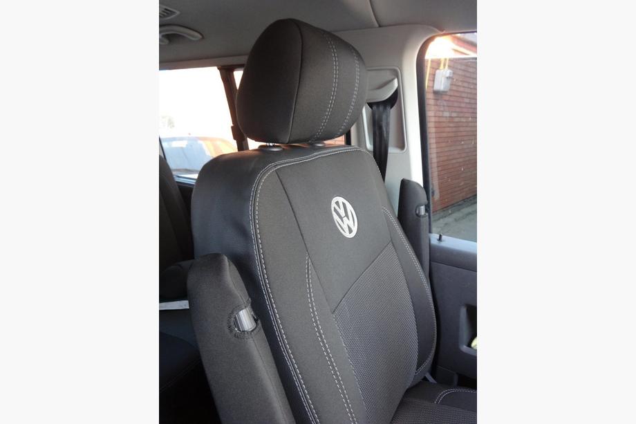 Volkswagen T5 Caravelle 2004-2010 Car Seat Covers (Eco Leather and Fabric, Premium) Front seats (2↗1) Photo 14