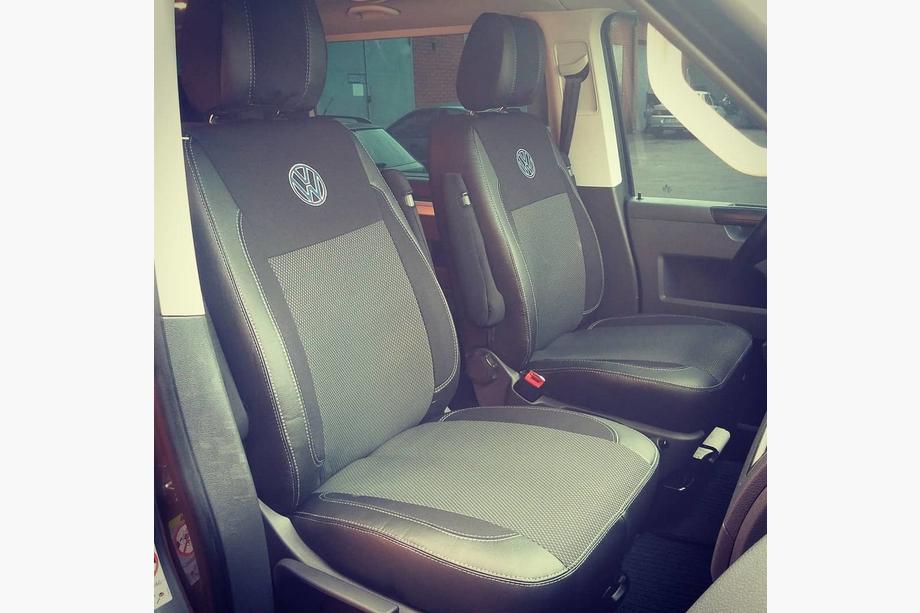 Volkswagen T5 Caravelle 2004-2010 Car Seat Covers (Eco Leather and Fabric, Premium) Front seats (2↗1) Photo 7