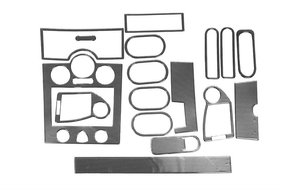Renault Megane II 2004-2009 Dashboard Trim Kit 17 pcs (Meric, Turkey) Carbon Photo 5