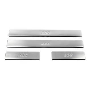 Door Sill Protectors OmsaLine Stainless Steel Peugeot 206 1998-2024 photo 2