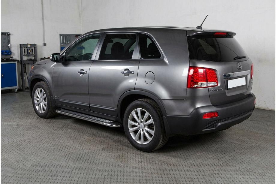 Kia Sorento II XM 2009-2014 Side Steps Maydos V2 (2 pcs, Aluminum & Stainless Steel) 2013-2016 Image