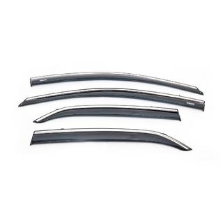 Window deflectors with chrome trim (4 pcs, Niken) Toyota Corolla 2007-2013 photo 2