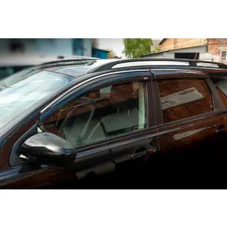 Window deflectors with chrome trim (4 pcs, Niken)
