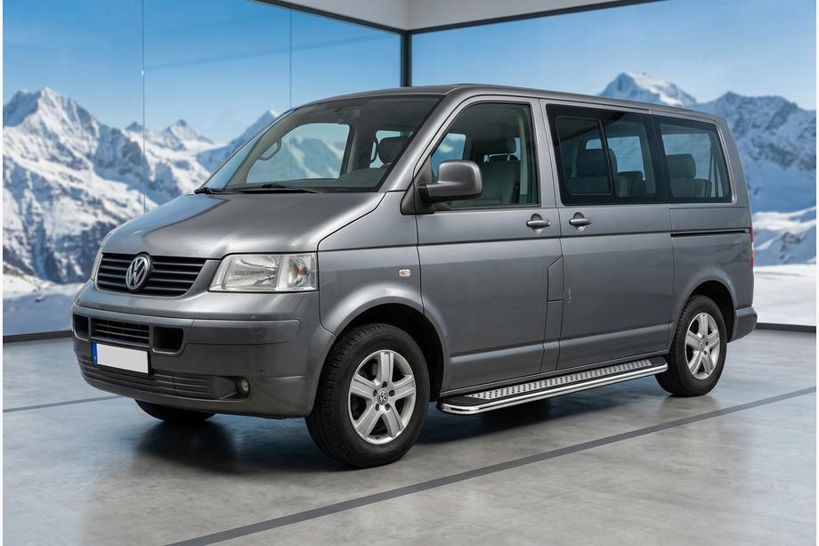 Volkswagen T5 Multivan 2003–2010 Side Steps Maydos V2 (2 pcs, Aluminum & Stainless Steel) For short wheelbase only Photo 1