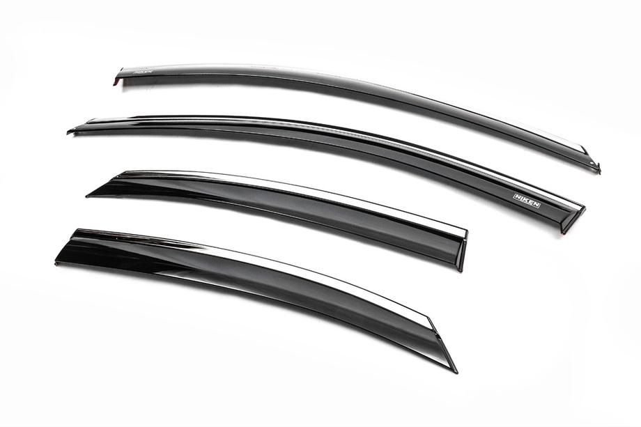 Ford Focus II 2008-2011 Window Deflectors with Chrome Trim SD/HB (4 pcs, Niken) Photo 2