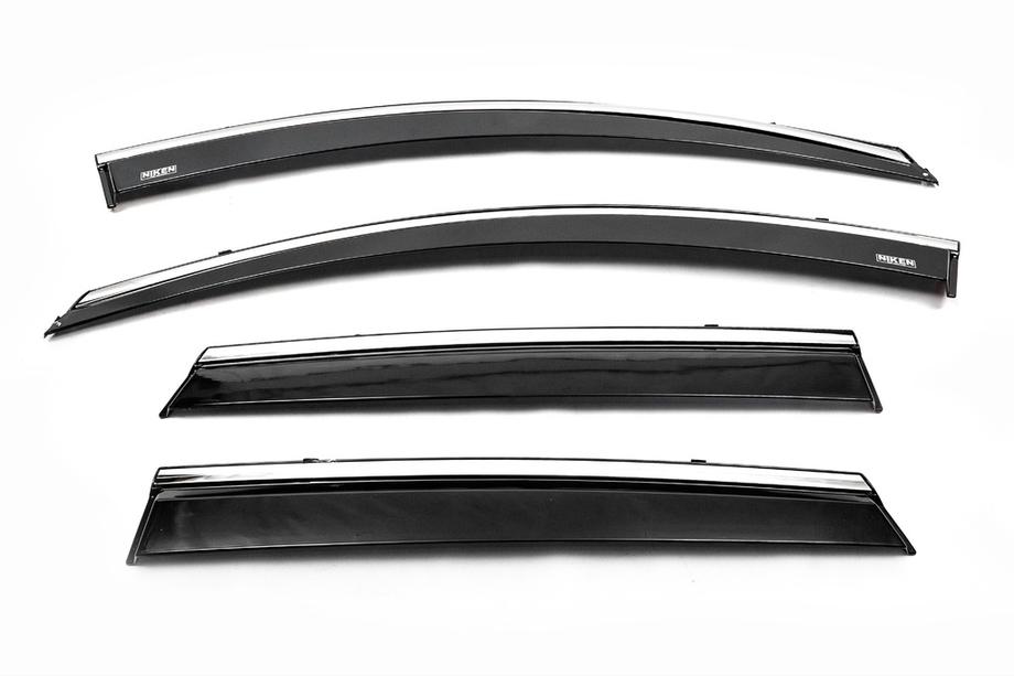 Renault Kadjar 2015-2022 Window deflectors with chrome trim (4 pcs, Niken) Image