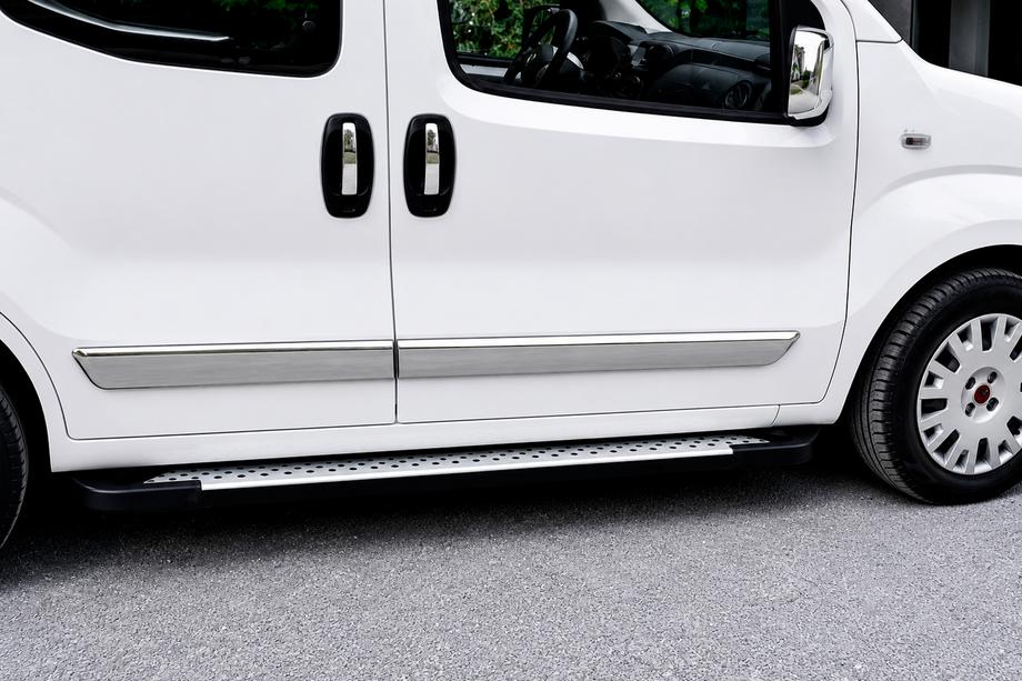 Fiat Doblo II 2010-2022 Side Steps Allmond Grey (2 pcs, Aluminum) Image