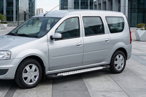 Dacia Logan MCV 2004-2014 Side Steps X5-Type (2 pcs, Aluminum) photo 1