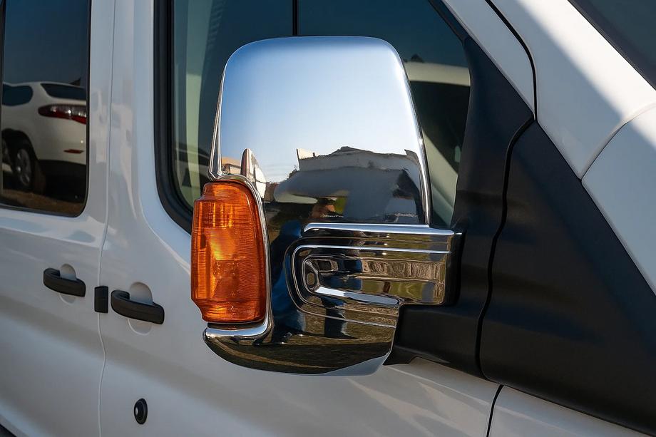 Ford Transit 2014- Mirror Covers (2 pcs, Chrome) Chrome Plastic Image