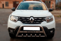 Dacia Duster 2018-2024 Bull Bar with Inscription WT004 (Stainless Steel) photo 1