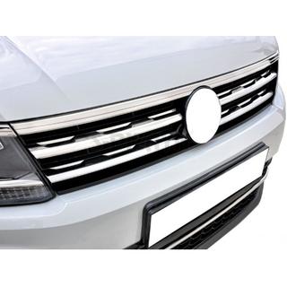 Trim covers for grille edge and headlights 2016-2020 (3 pcs, stainless steel) Volkswagen Tiguan 2016-2023 photo 3