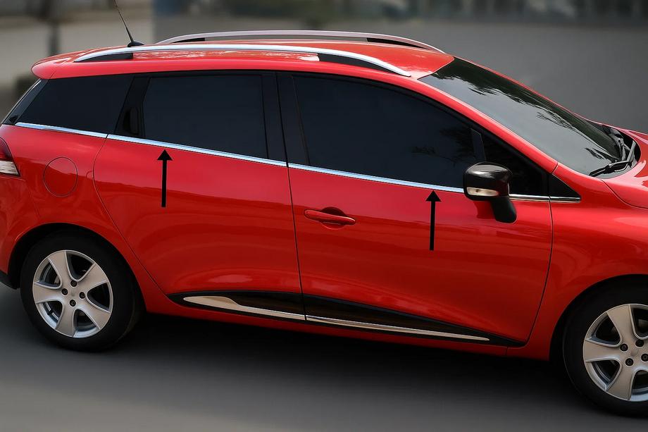Renault Clio IV 2012-2019 Window Trim Stainless Steel (Sport Tourer, 8 pcs) Photo 1