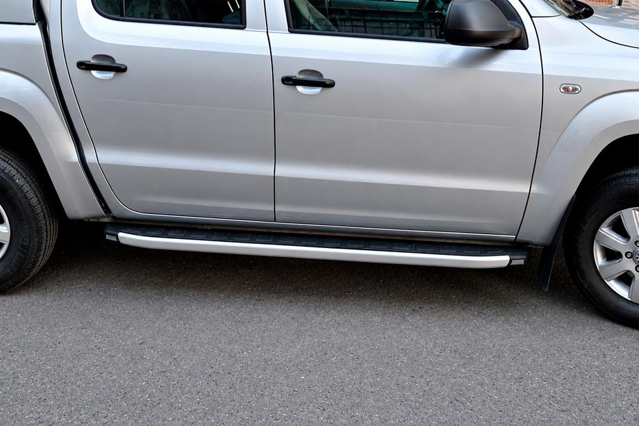 Volkswagen Amarok 2010-2022 Side Steps Fullmond Grey (2 pcs, aluminum) Image