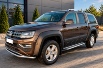 Volkswagen Amarok 2010-2022 Side Steps Allmond Grey (2 pcs, Aluminum) photo 2